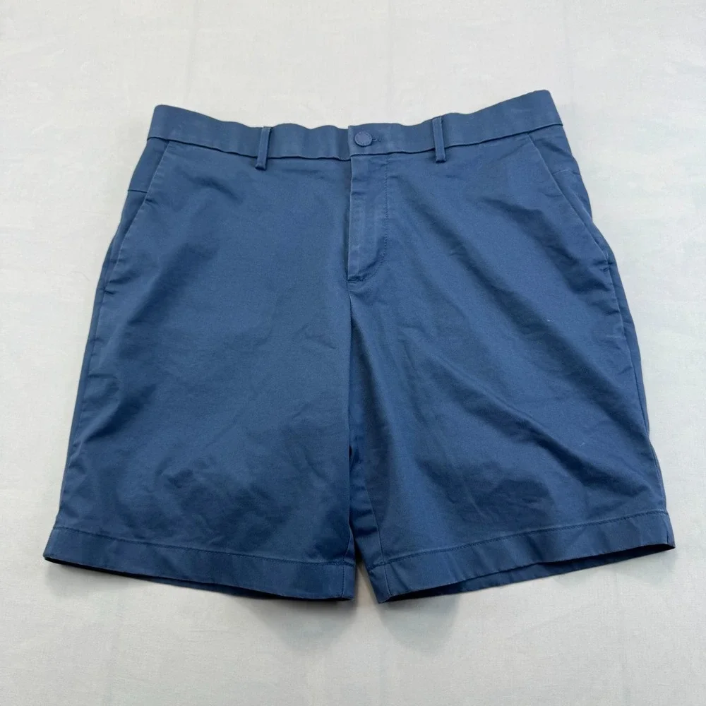 Banana Republic Aiden Chino Shorts Mens Size 33 Blue Flat Front Hiking Outdoor